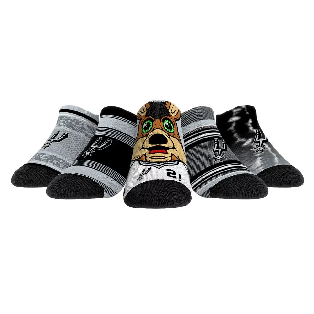 Rock Em Socks San Antonio Spurs Unisex Super Fan 5-Pack Low-Cut Socks