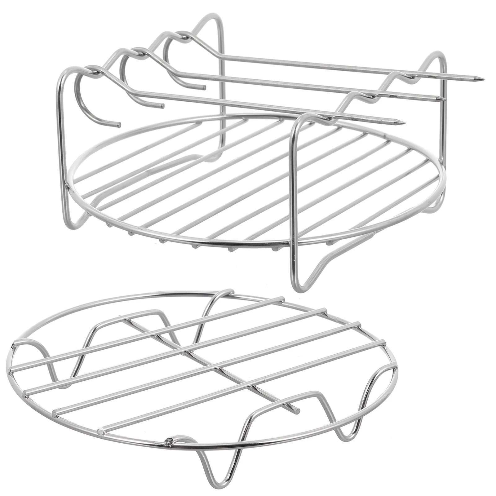 1 Set/2pcs Air Fryer Steaming Rack Grill Rack Household Cooking Rack for Kitchen