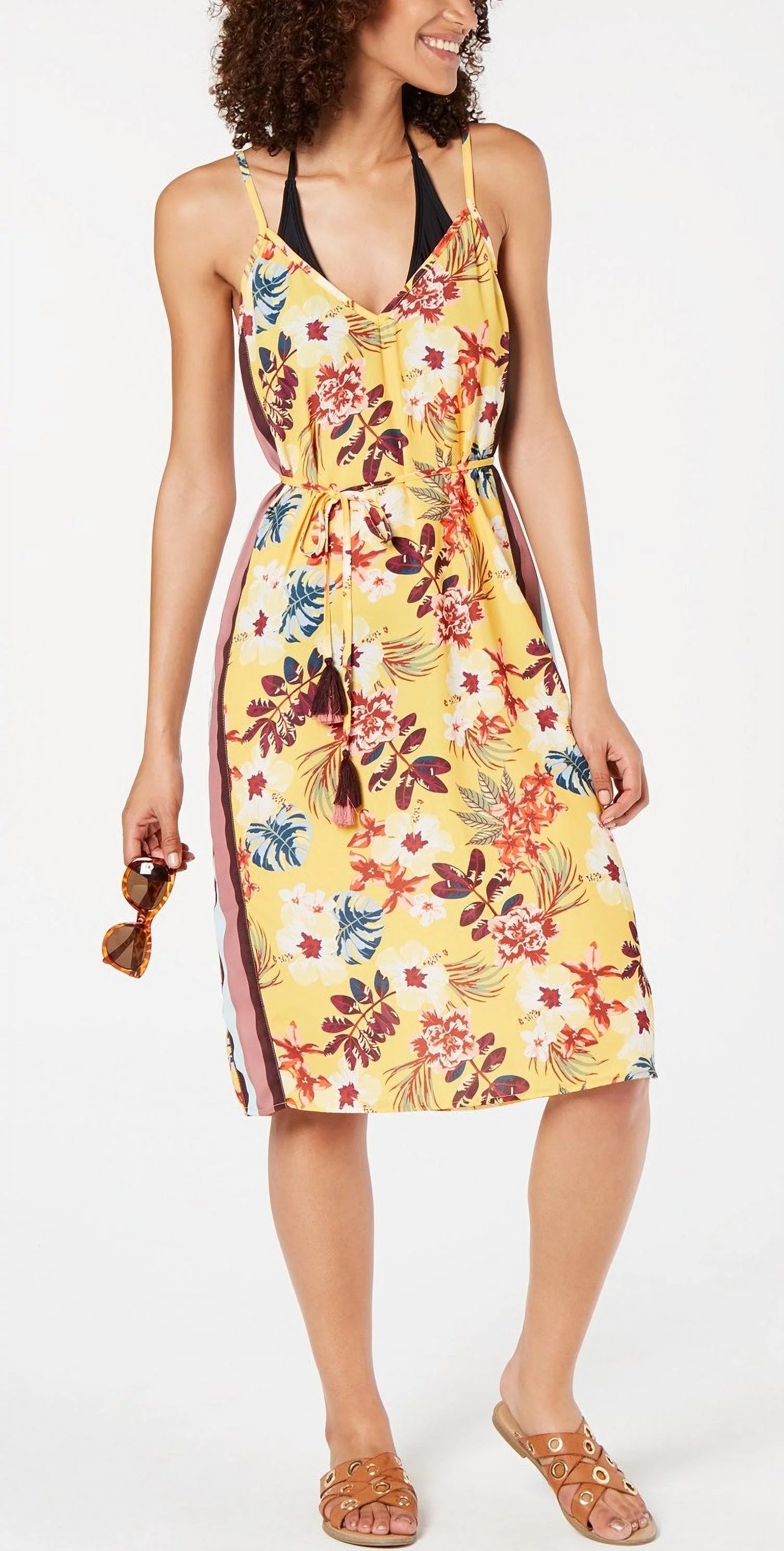 Miken Women's Printed Dress Swim Cover-Up (S, Floral Desert Tropic)