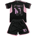 Ryhoow Kids Boys Girls Lionel Messi No. 10 Inter Miami FC 23/24 Home Futbol Sports Soccer Jersey and Shorts Socks Black Size 24