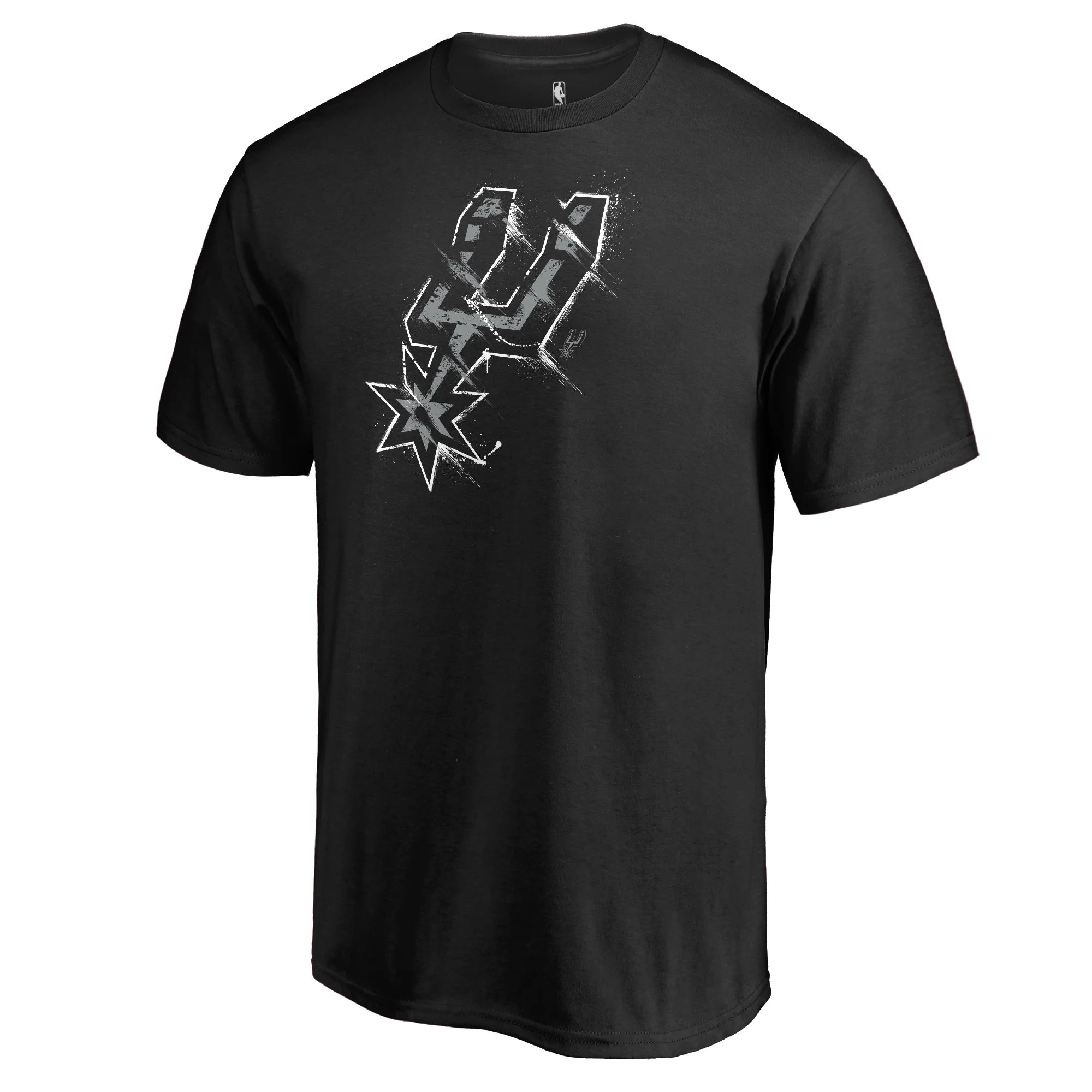 Men's Fanatics Branded Black San Antonio Spurs Splatter Logo T-Shirt