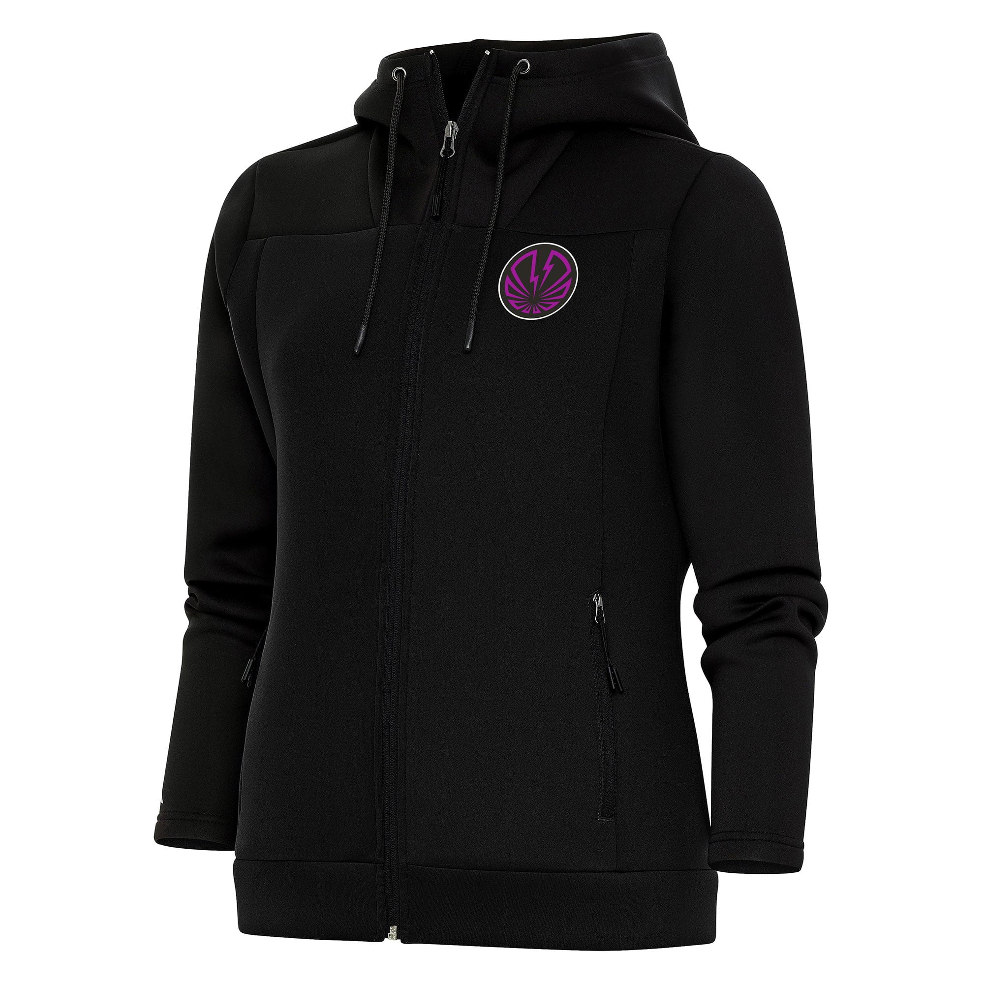 Women's Antigua Black NBA G League Ignite Protect Full-Zip Hoodie