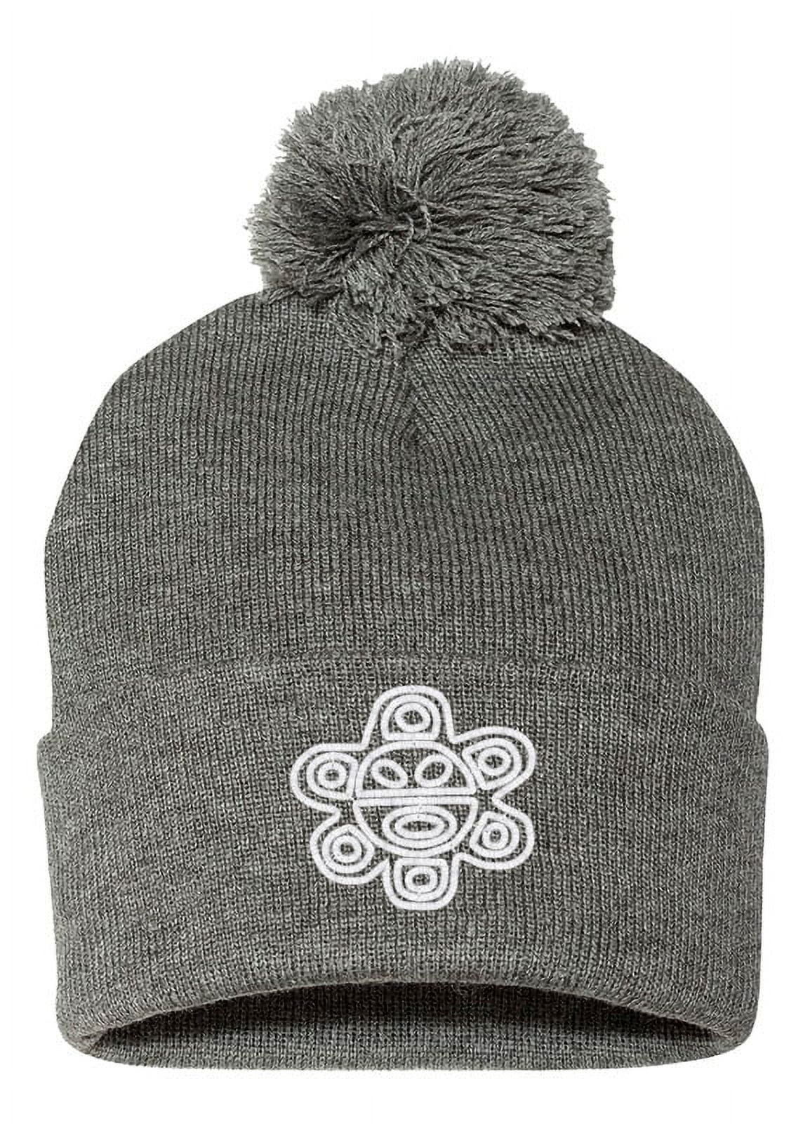 Embroidered Pom Pom Puerto Rican Taino SUN Logo-EM-0033-Gray