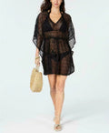 Miken BLACK CAVIAR Crochet Caftan Cover-up, US X-Large