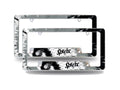 San Antonio NBA Spurs Chrome Metal (Set of 2) License Plate Frames with Bold Tie Dye Design