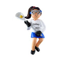 Personalized Lacrosse Ornaments for Christmas Tree - Lacrosse Christmas Ornament, Lacrosse Gifts, Lacrosse Coach Ornament, Lacrosse Decor - Brunette Girl - Free Customization