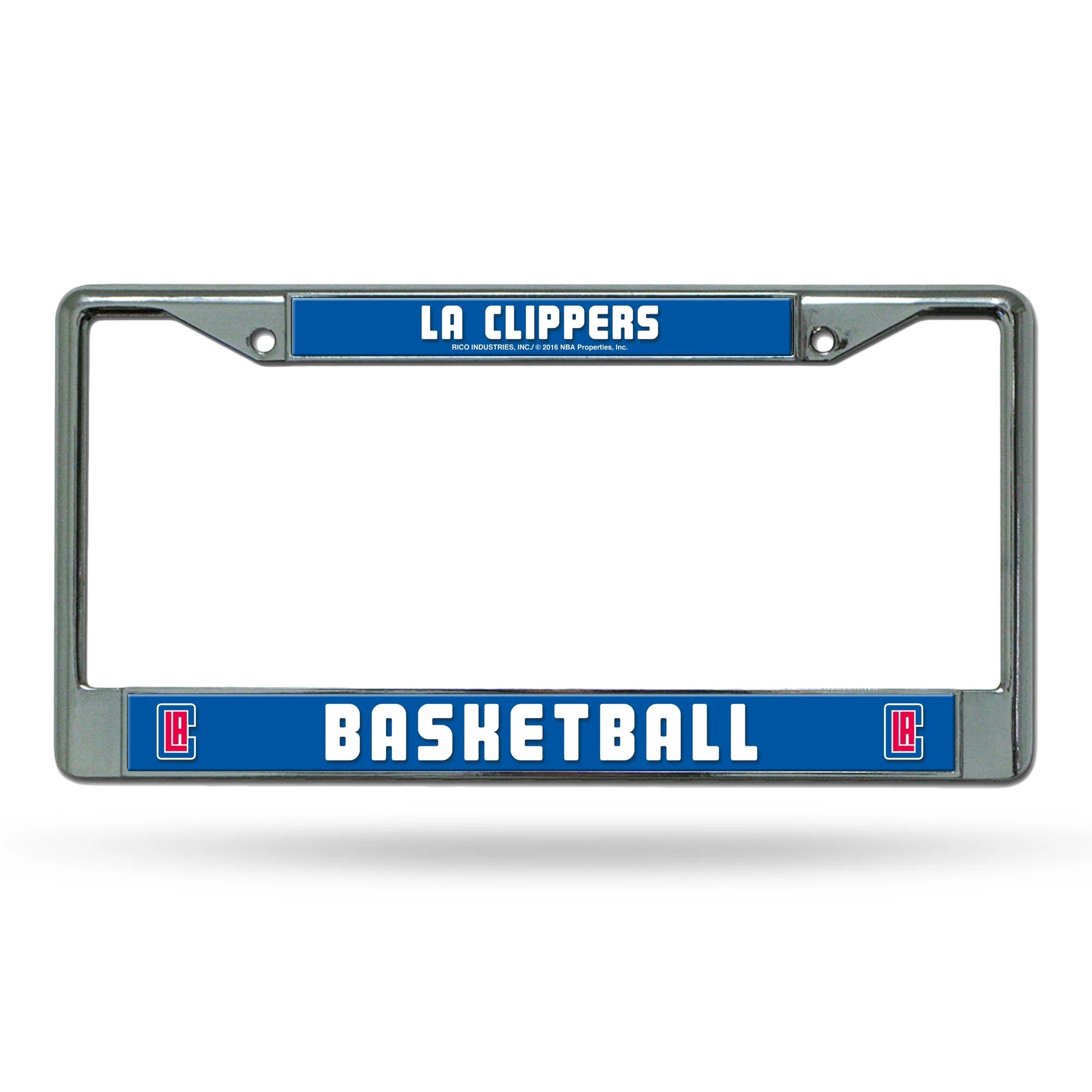 Rico Industries Basketball Los Angeles Clippers LAC Logo 12 x 6 Silver Chrome Car/Truck/SUV Auto Accessory