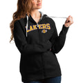 Women's Antigua Black Los Angeles Lakers Team Victory Full-Zip Hoodie