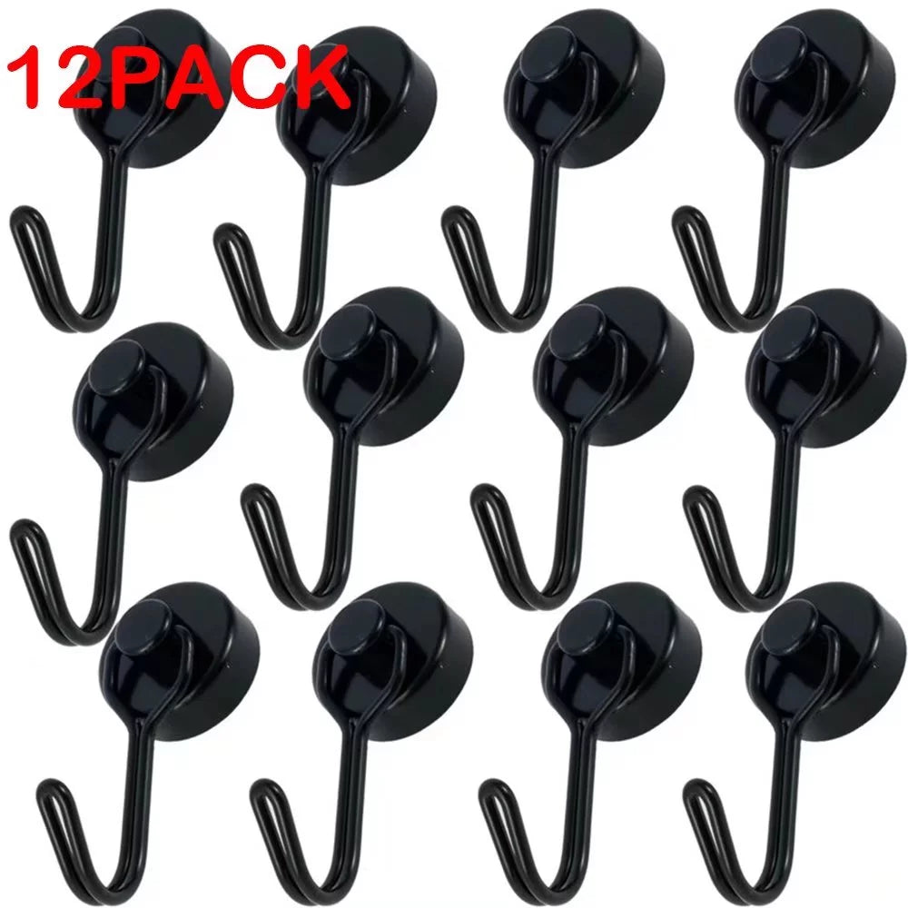 12Pack Magnetic Hooks Haomacro Hook for Indoor Outdoor Hanging,Refrigerator,Grill,Kitchen,Key Holder
