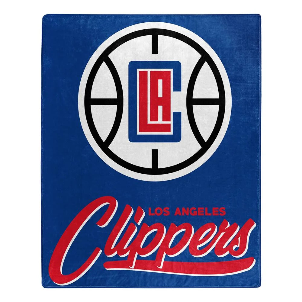 Los Angeles Basketball Clippers Signature Raschel Plush Throw Blanket 50X60