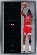 Michael Jordan - Heart Wall Poster, 14.725 x 22.375, Framed