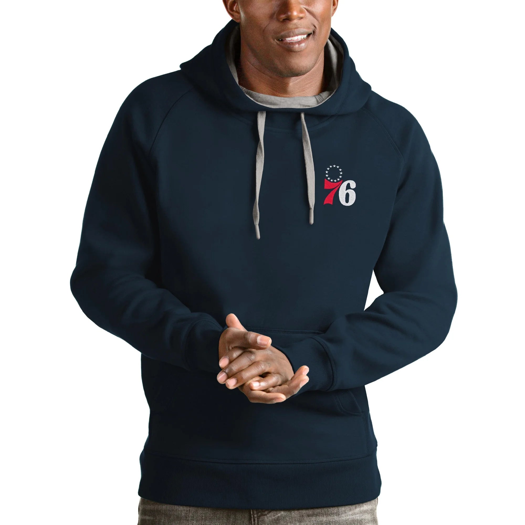 Men's Antigua Navy Philadelphia 76ers Victory Pullover Hoodie