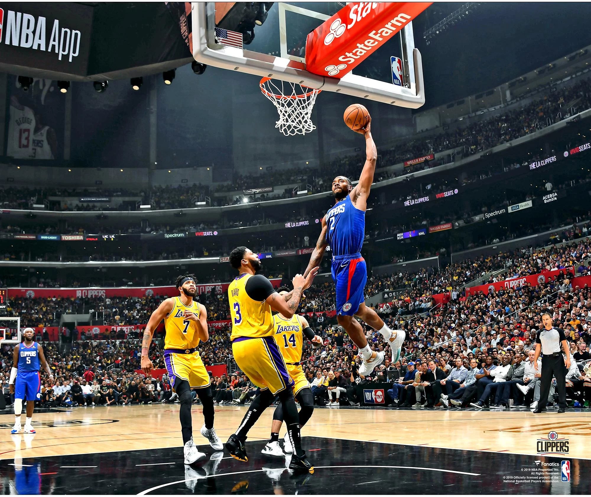 Kawhi Leonard LA Clippers Unsigned Opening Night Dunk Photograph
