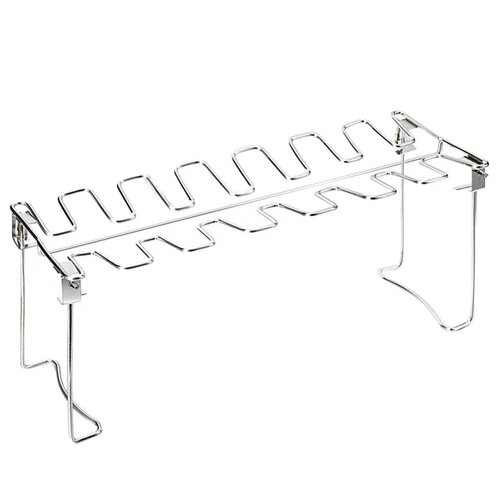 1PC Foldable BBQ Grill Rack Stainless Steel Drumsticks Grill Portable Outdoor Barbecue Rack Multi-purpose Barbecue Rack Practical Barbecue Accessories for Kitchen Park Camping Silver