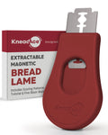 KneadAce Sourdough Bread Lame Scoring Tool Extractable Magnetic Artisan Bread Scorer with 5 Razor Blades Red