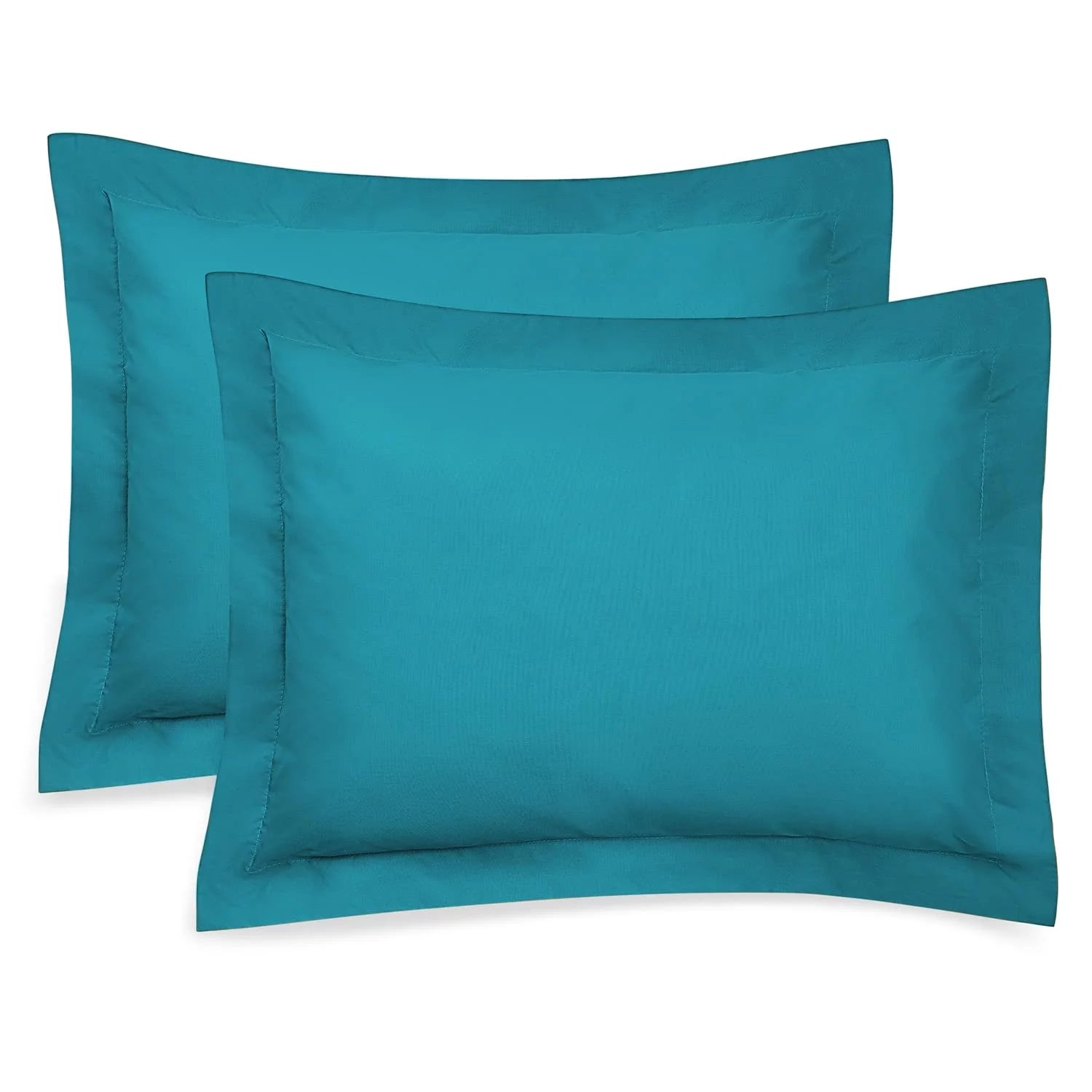 Ruffle Pillow Case - Standard Pillow Sham (Aqua), Ruffle Pillow Cover, Set of 2. by Blissford