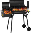 Dkelincs 43 Portable Charcoal Grills with Offset Smoker and Thermometer, Outdoor Barbecue Grill for BBQ Camping Picnic