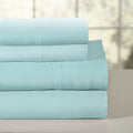 Pointehaven 200 Thread Count Combed Cotton Percale Aqua 4 pc Sheet Set, Queen