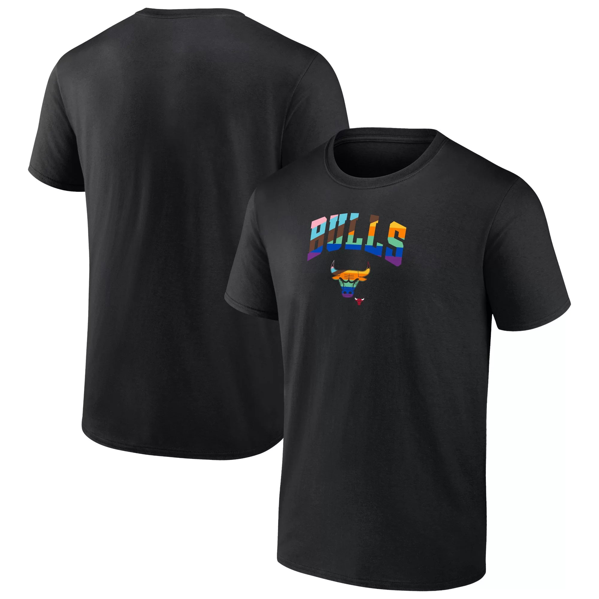 Men's Fanatics Branded Black Chicago Bulls Logo Pride T-Shirt