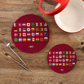 All Flags 2022 Soccer Championship Potholders Set Trivets Set 100% Pure Cotton Thread Weave Hot Pot Holders Set of 2, Stylish Coasters, Hot Pads, Hot Mats,Spoon Rest For Cooking and Baking