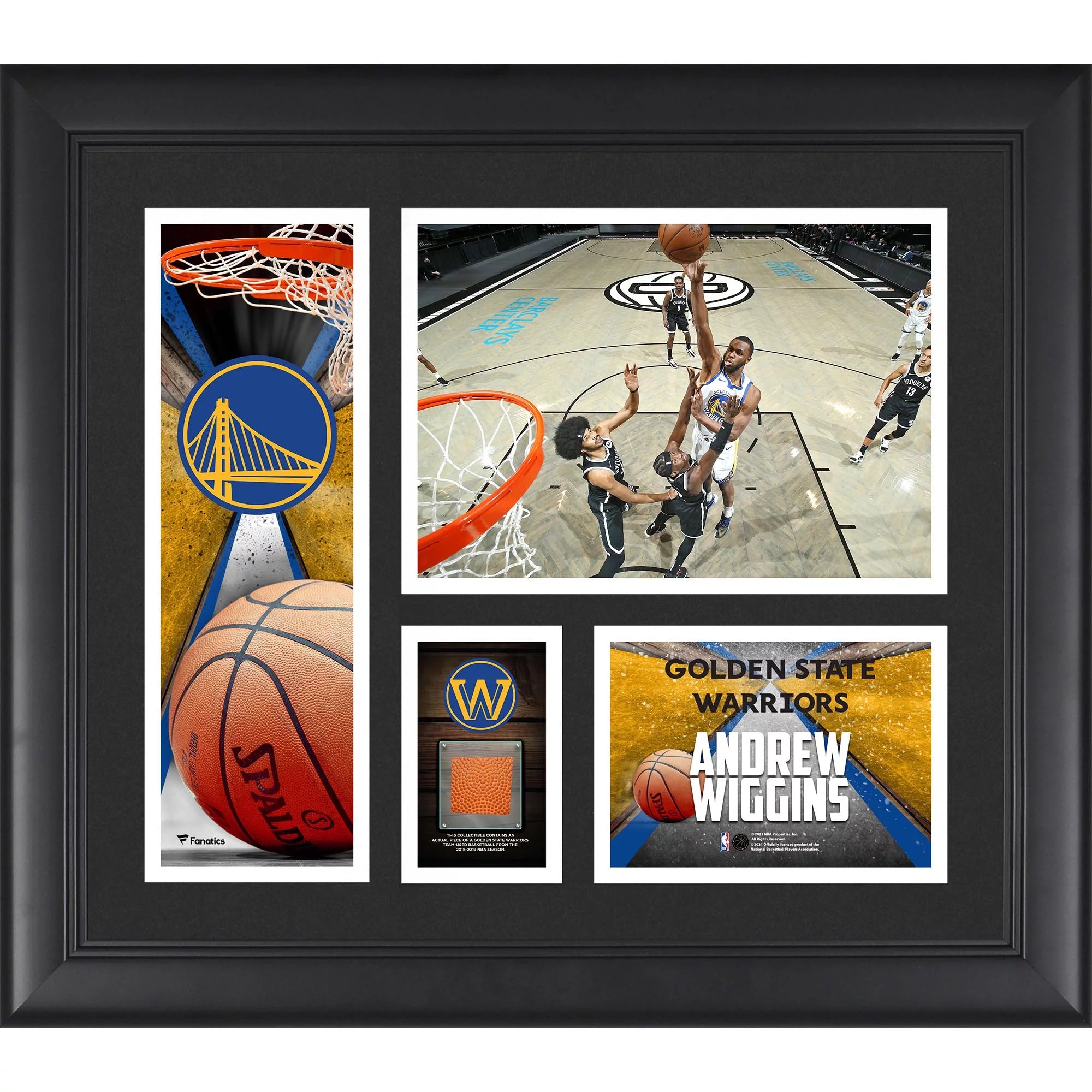 Andrew Wiggins Golden State Warriors Framed 15'' x 17'' Player Collage with a Piece of Team-Used Basketball