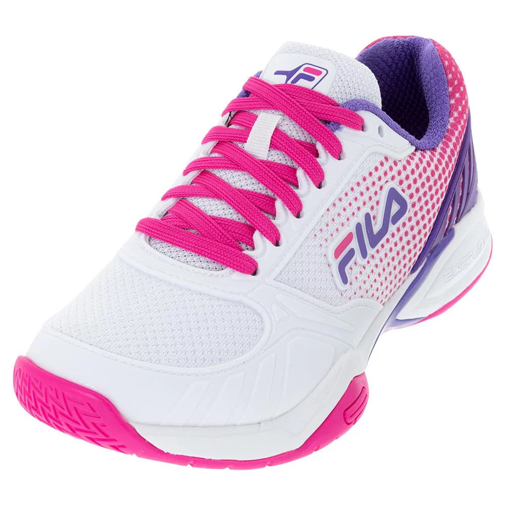 Fila Women`s Volley Zone Pickleball Shoes White and Pink Glo (  8   )