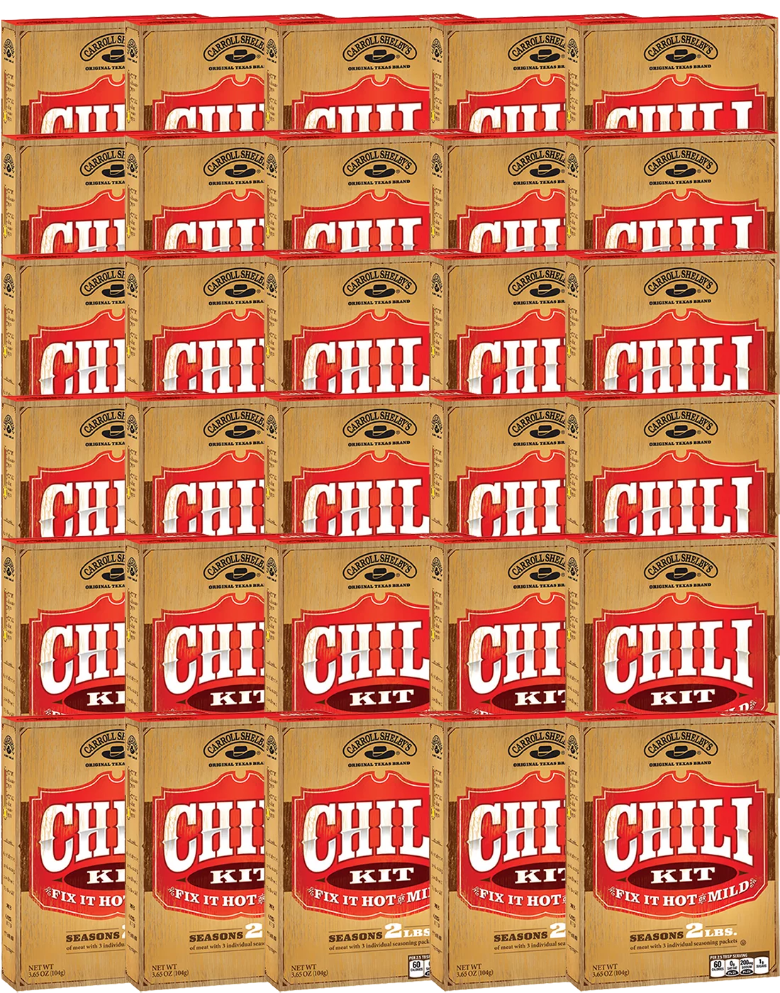 Carroll Shelby's Original Texas Chili 3.65 oz Pack of 30