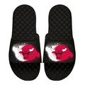 Men's ISlide Black Chicago Bulls Spray Paint Slide Sandals
