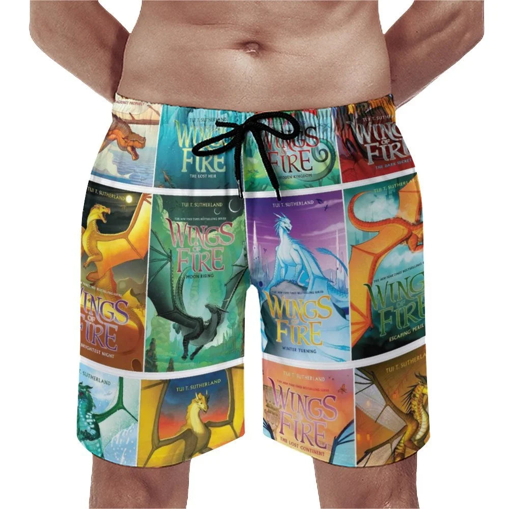 Wings Of Fire Series Men's Swim Trunks Quick Dry Beach Board Shorts Summer Beachwear Swimwear Swim Shorts With Mesh Lining And Pockets
