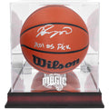 Jalen Suggs Orlando Magic Autographed Wilson Replica Basketball with #5 Pick Inscription & Mahogany Team Logo Display Case - Fanatics Authentic Certified
