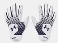 Under Armour Men's UA Clean Up Baseball Batting Gloves 1378764-103 White/Midnight Navy