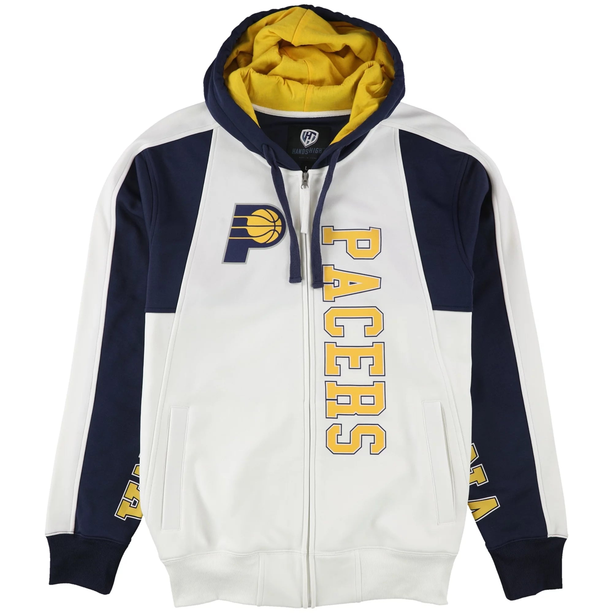 G-III Sports Mens Indiana Pacers Hoodie Sweatshirt, White, Large