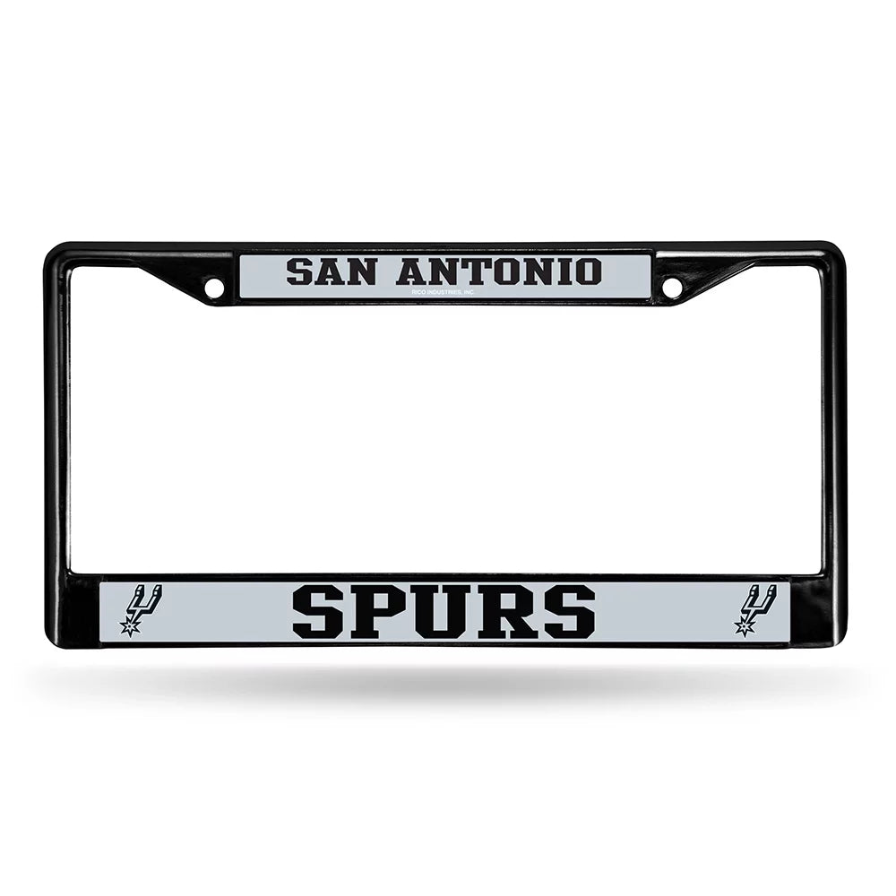 San Antonio NBA Spurs Black Metal License Plate Frame