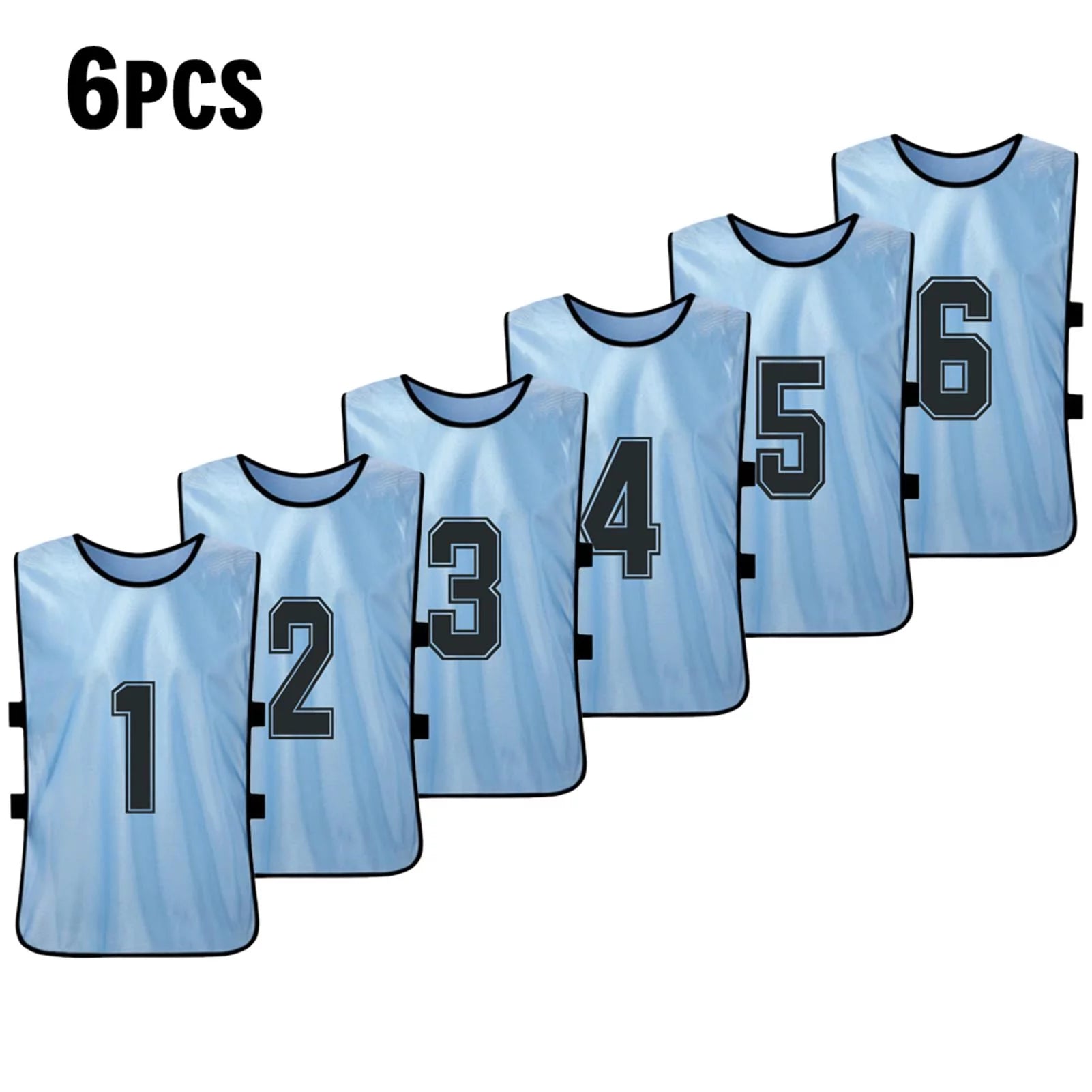 Gecheer 6 PCS Adults Soccer Pinnies Quick Drying Football Team Jerseys Youth Sports Scrimmage Soccer Team Training Numbered Bibs Practice Sports Vest