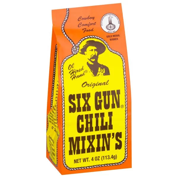 Six Gun Ol' Hired Hand Original Chili Mixin's, 4 oz Pack Of 12