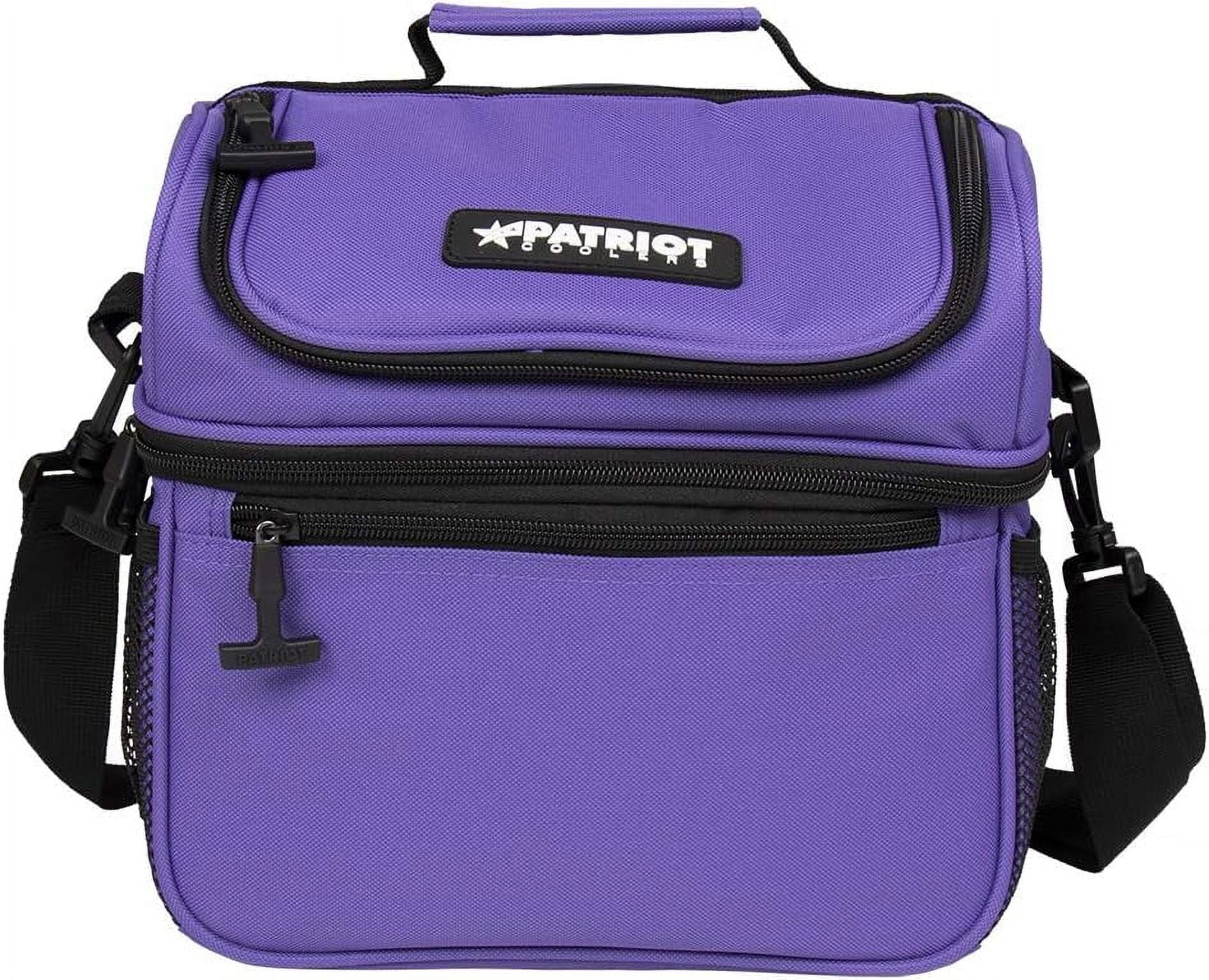 Duo Lunch Bag - 15 Can Lunch Cooler With Dual Compartments And Convenient Carry Strap (Purple)