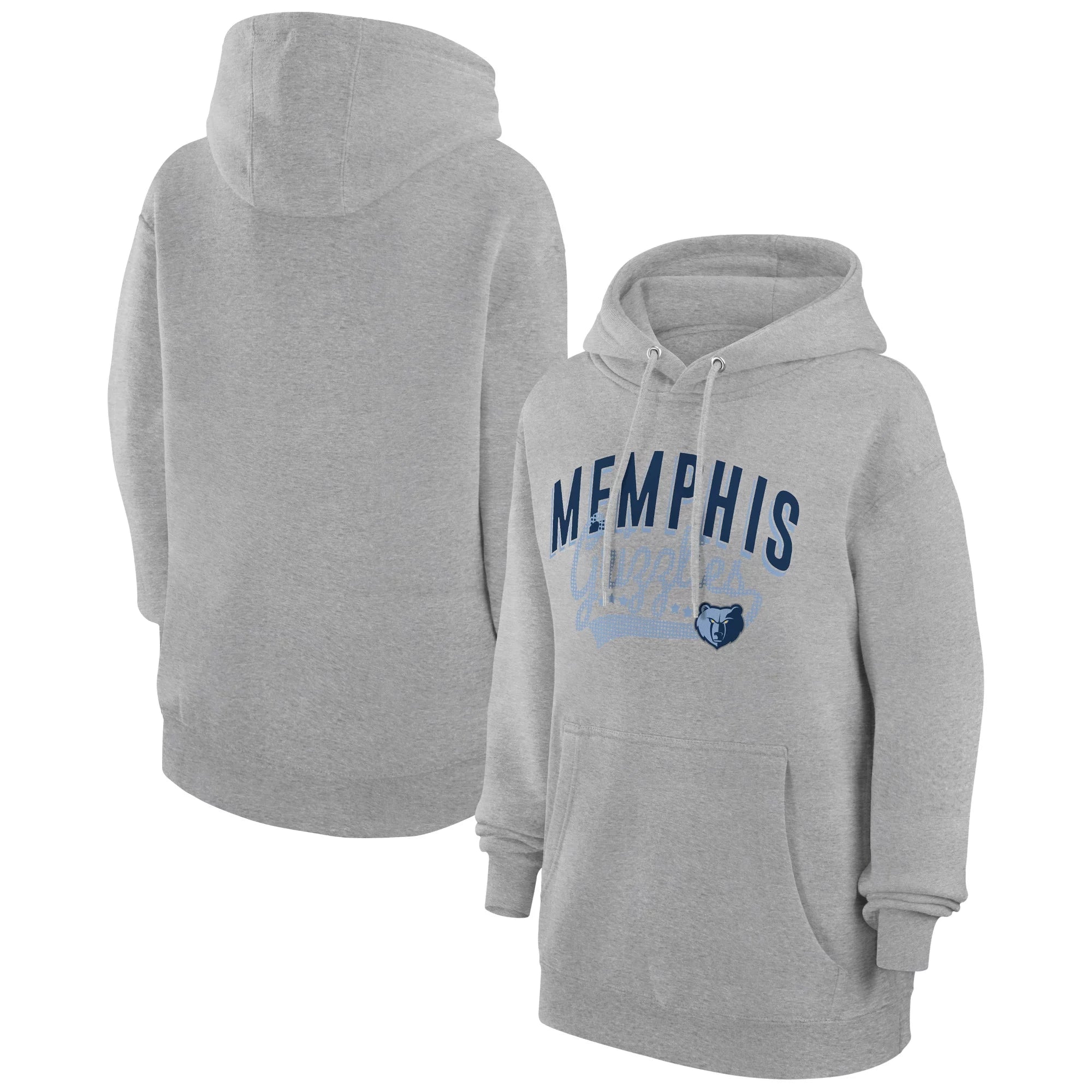 Women's G-III 4Her by Carl Banks  Heather Gray Memphis Grizzlies Filigree Logo Pullover Hoodie
