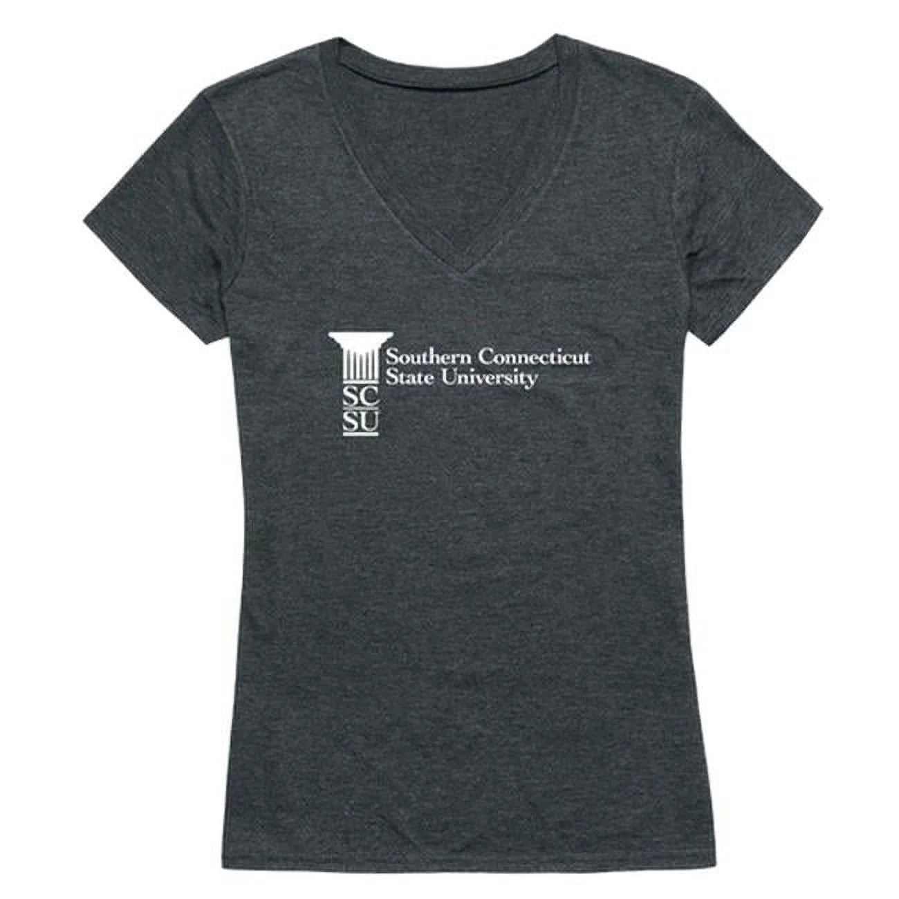 W Republic  Southern Connecticut State University Owls Women Institutional Short Sleeve T-Shirt, Heather Charcoal - 2XL
