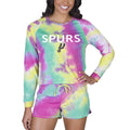 Women's Concepts Sport San Antonio Spurs Velodrome Tie-Dye Long Sleeve Top & Shorts Set
