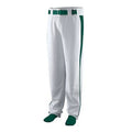 Augusta 1466A Youth Triple Play Baseball And Softball Pant, Silver and Dark Green, XL