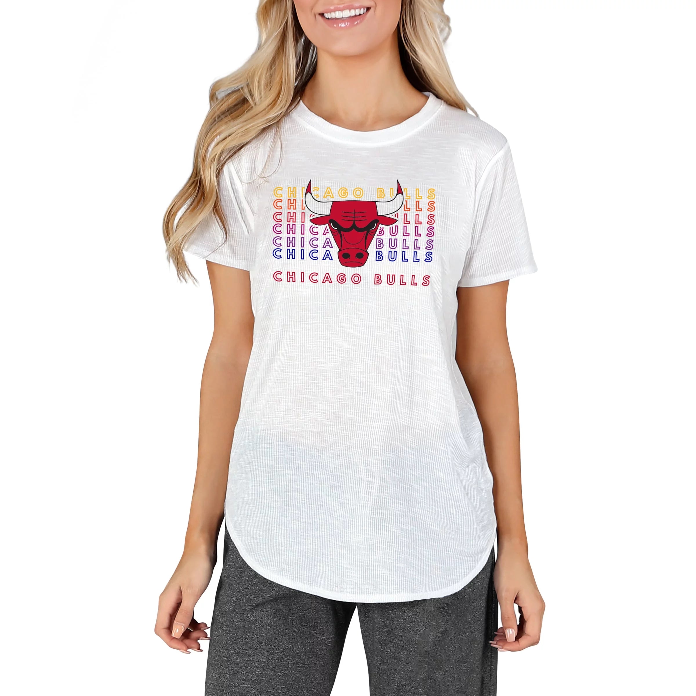 Women's Concepts Sport White Chicago Bulls Gable Knit T-Shirt