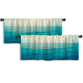 LALILO Kitchen Curtain Valance Aqua Sea Water Surface Blue Rod Pocket Window Curtain 52x 18 Set of 2