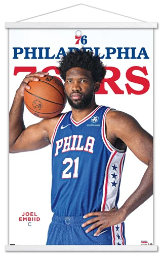 NBA Philadelphia 76ers - Joel Embiid Feature Series 23 Wall Poster with Magnetic Frame, 22.375 x 34