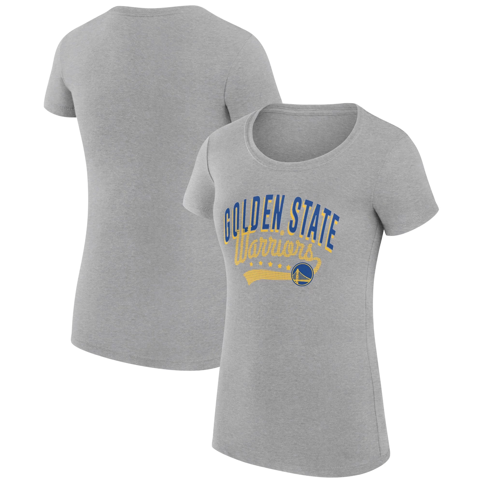 Women's G-III 4Her by Carl Banks  Heather Gray Golden State Warriors Filigree Logo Fitted T-Shirt