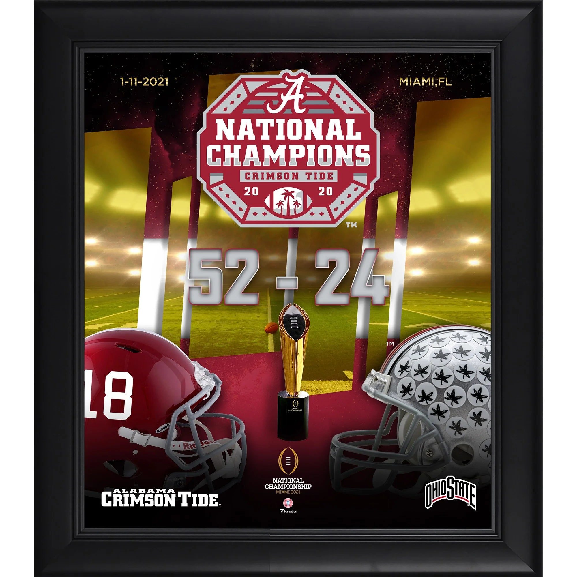 Alabama Crimson Tide Framed 15 x 17 College Football Playoff 2020 National Champions Collage