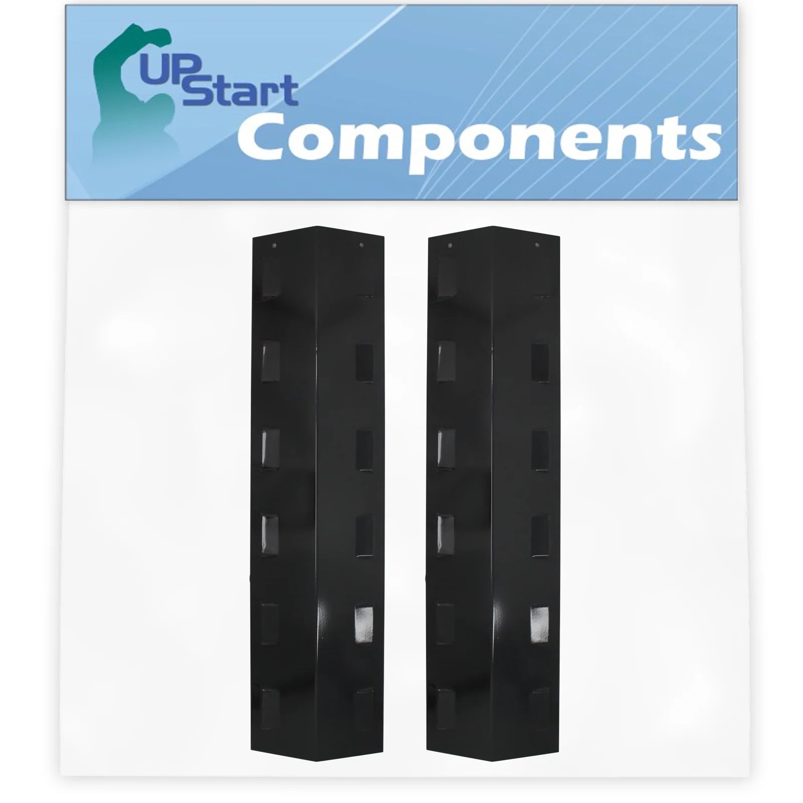 2-Pack BBQ Grill Heat Shield Plate Tent Replacement Parts for Charbroil 463721111 - Compatible Barbeque Porcelain Steel Flame Tamer, Flavorizer Bar, Vaporizer Bar, Burner Cover 23 13/16