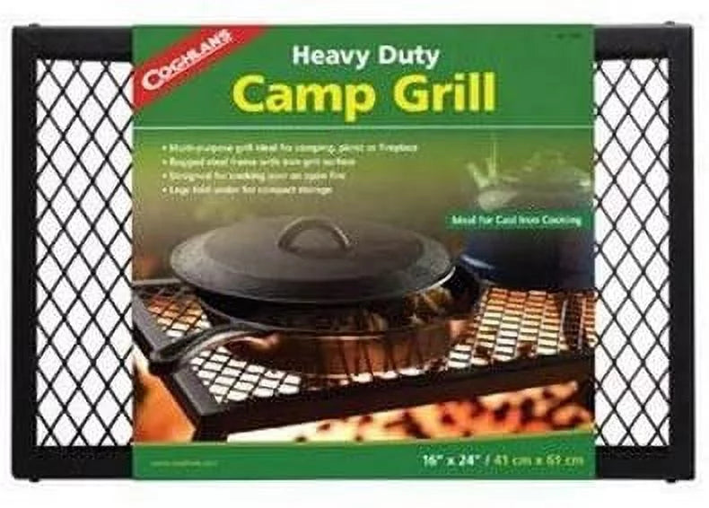 Coghlans Heavy Duty Camp Grill, Steel Frame w/Iron Mesh, Black