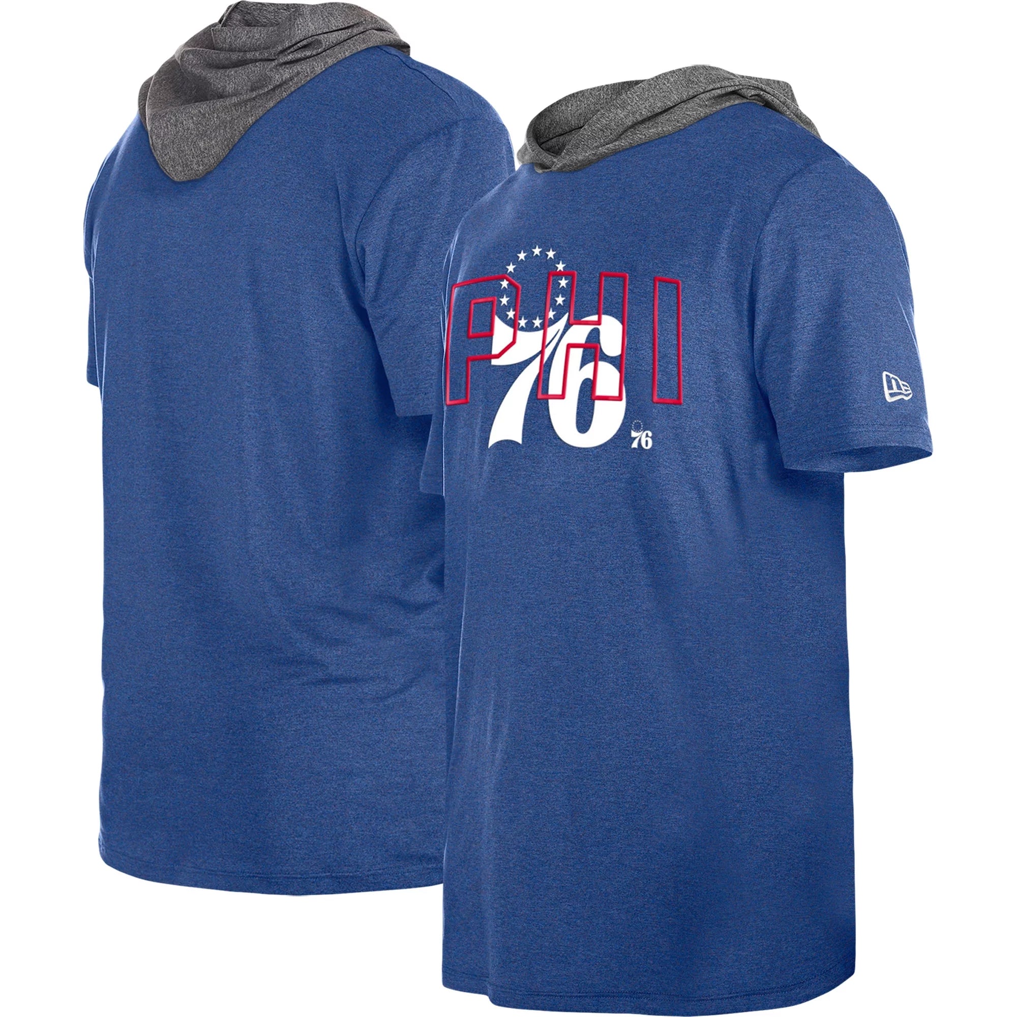 Men's New Era Royal Philadelphia 76ers Active Hoodie T-Shirt