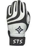 Palmgard STS Batting Gloves White and Black For Baseball and Softball - Adult - XL
