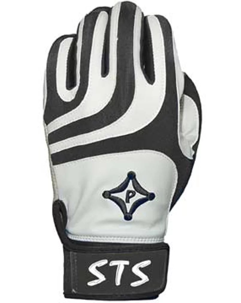 Palmgard STS Batting Gloves White and Black For Baseball and Softball - Adult - XL